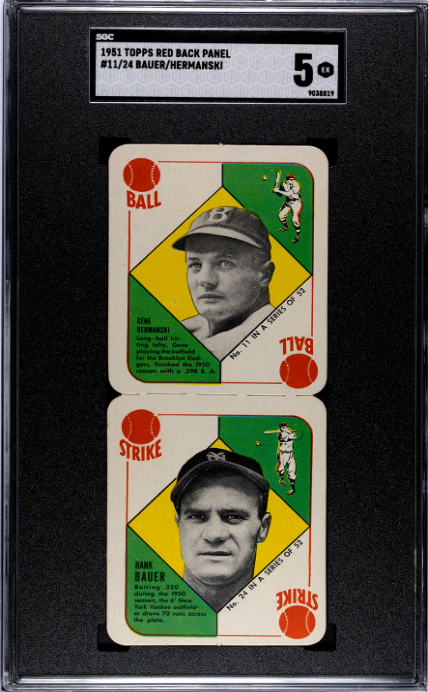 1951 Topps Red Back Panel #11/24 Bauer/Hermanski SGC 5 SN 9038819