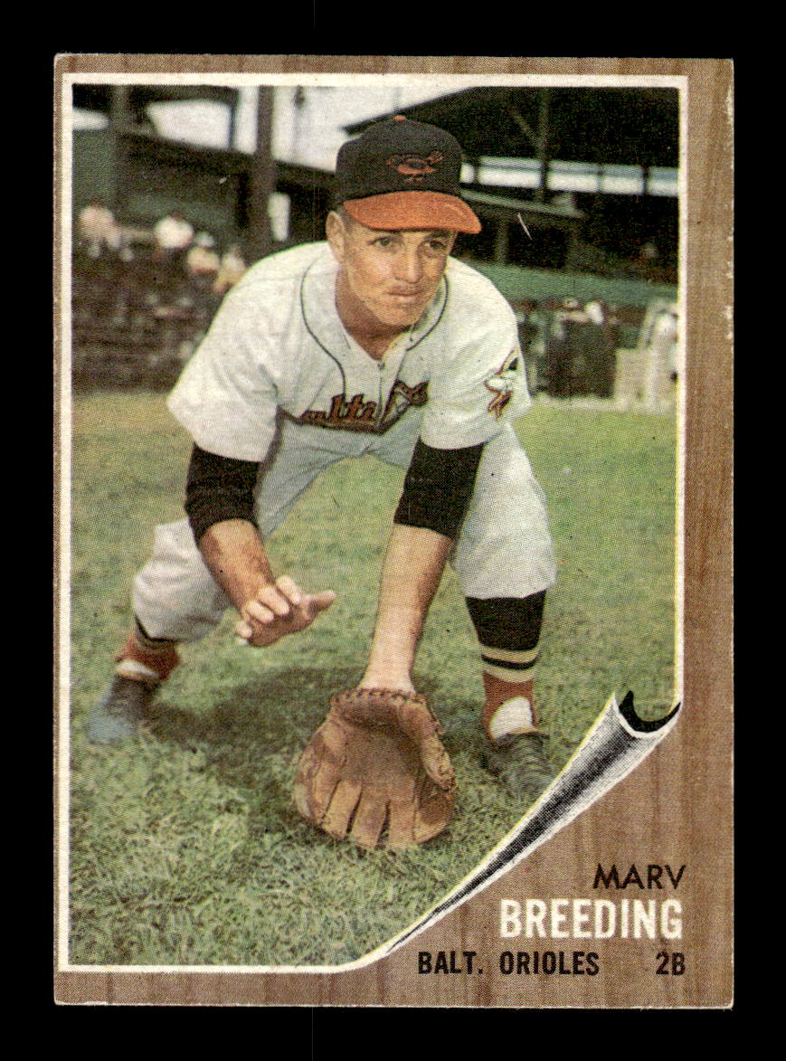 1962 Topps #6 Marv Breeding Baltimore Orioles EX CS26014569