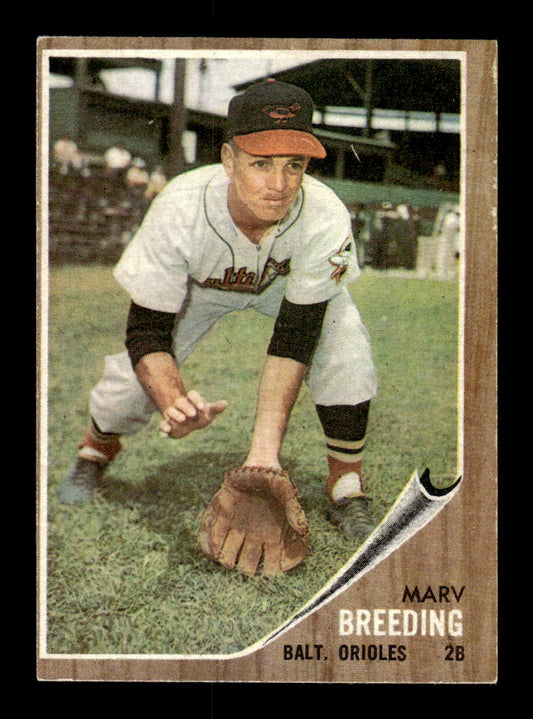 1962 Topps #6 Marv Breeding Baltimore Orioles EX CS26014569