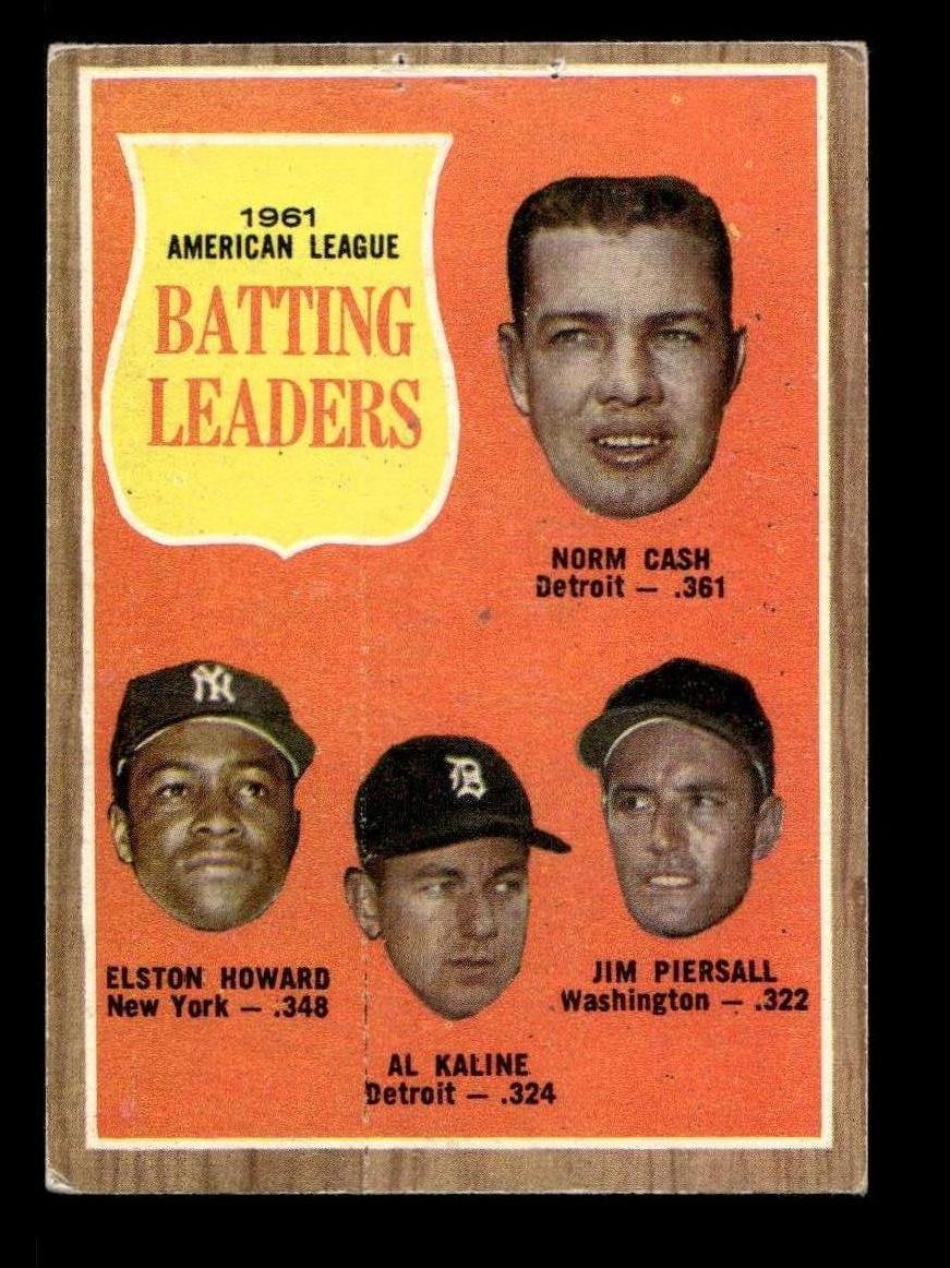 1962 Topps #51 AL Batting Leaders Cash Howard  Kaline Piersall EX CS26014603