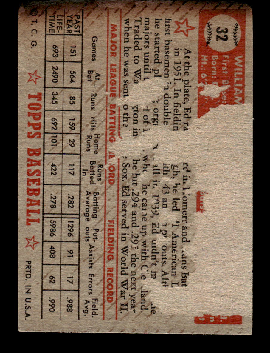 1952 Topps #32 Eddie Robinson Chicago White Sox LOW GRADE CS26014712