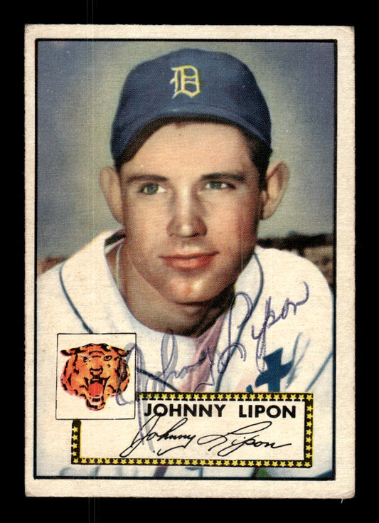 1952 Topps #89 Johnny Lipon Signed LOW GRADE CS26014763