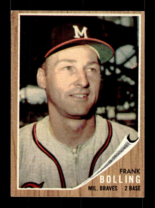 1962 Topps #130a Frank Bolling Milwaukee Braves EX CS26014785