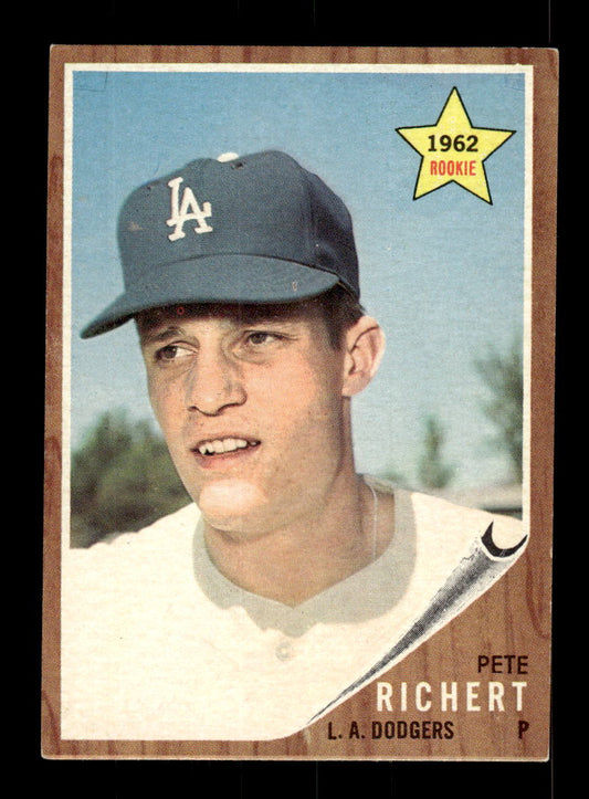 1962 Topps #131a Pete Richert Los Angeles Dodgers EX CS26014786