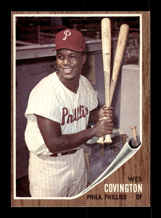 1962 Topps #157a Wes Covington Philadelphia Phillies EX CS26014799