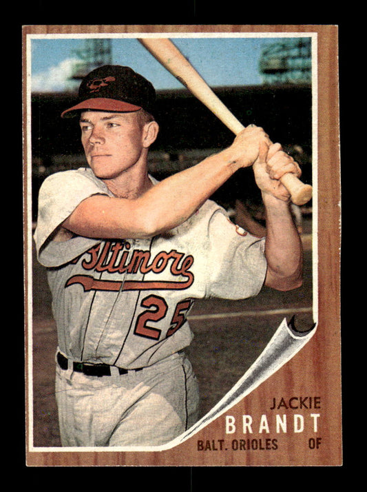 1962 Topps #165a Jackie Brandt Baltimore Orioles EX CS26014806