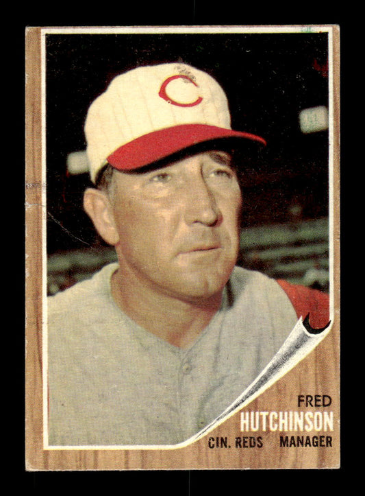 1962 Topps #172b Fred Hutchinson Cincinnati Reds EX CS26014811