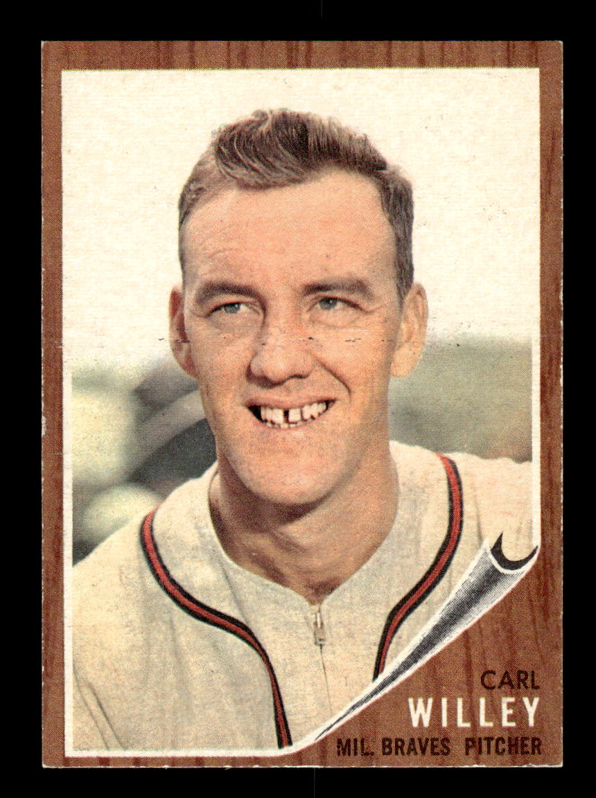1962 Topps #174b Carl Willey Milwaukee Braves EX CS26014813