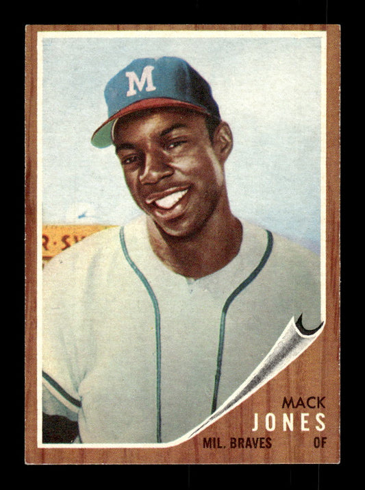 1962 Topps #186a Mack Jones Milwaukee Braves EX CS26014824