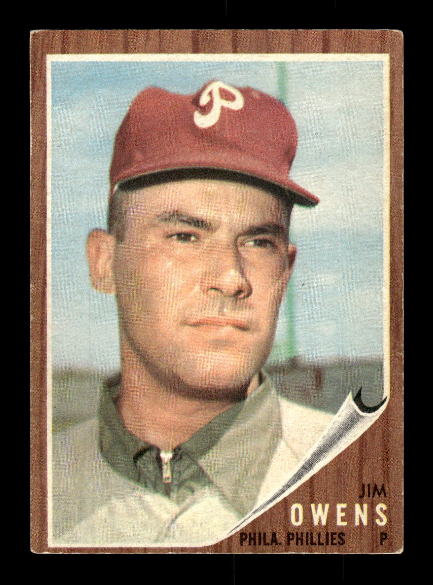 1962 Topps #212 Jim Owens Philadelphia Phillies EX CS26014847