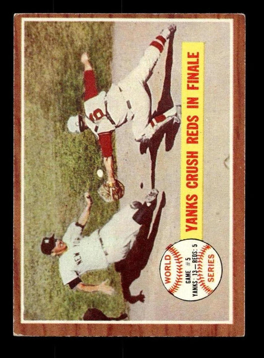 1962 Topps #236 World Series Game #5 - Yanks Crush Reds in Finale EX CS26014867