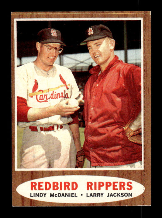 1962 Topps #306 Redbird Rippers Lindy McDaniel / Larry Jackson EX CS26015082