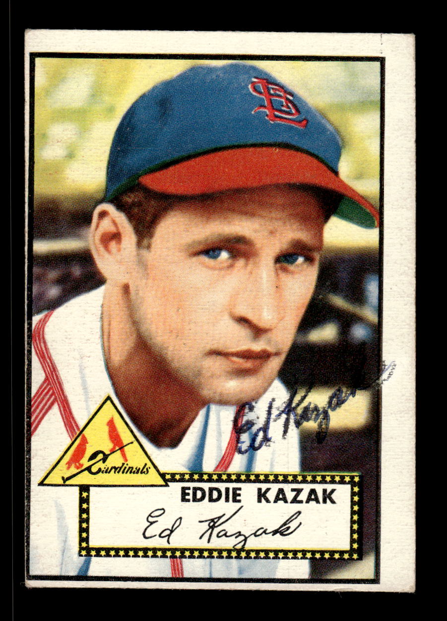 1952 Topps #165 Eddie Kazak Signed LOW GRADE CS26015135
