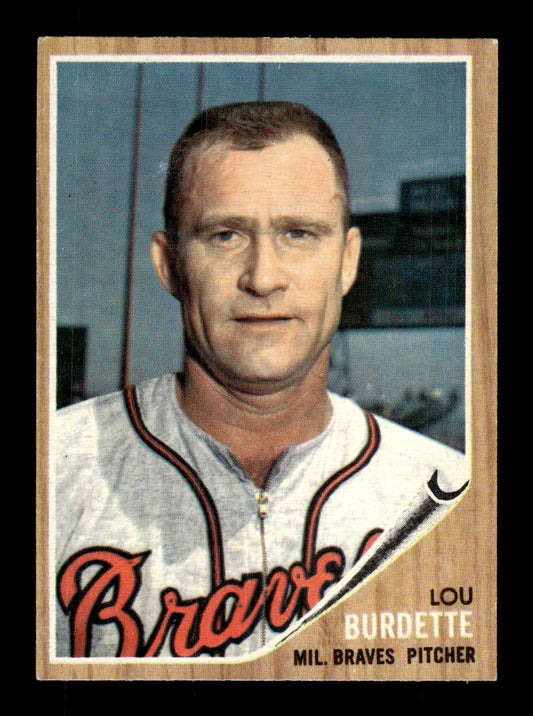1962 Topps #380 Lou Burdette Milwaukee Braves EX CS26015153