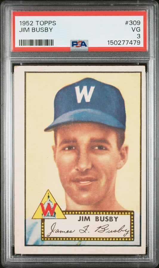 1952 Topps #309 Jim Busby PSA 3 SN 150277479