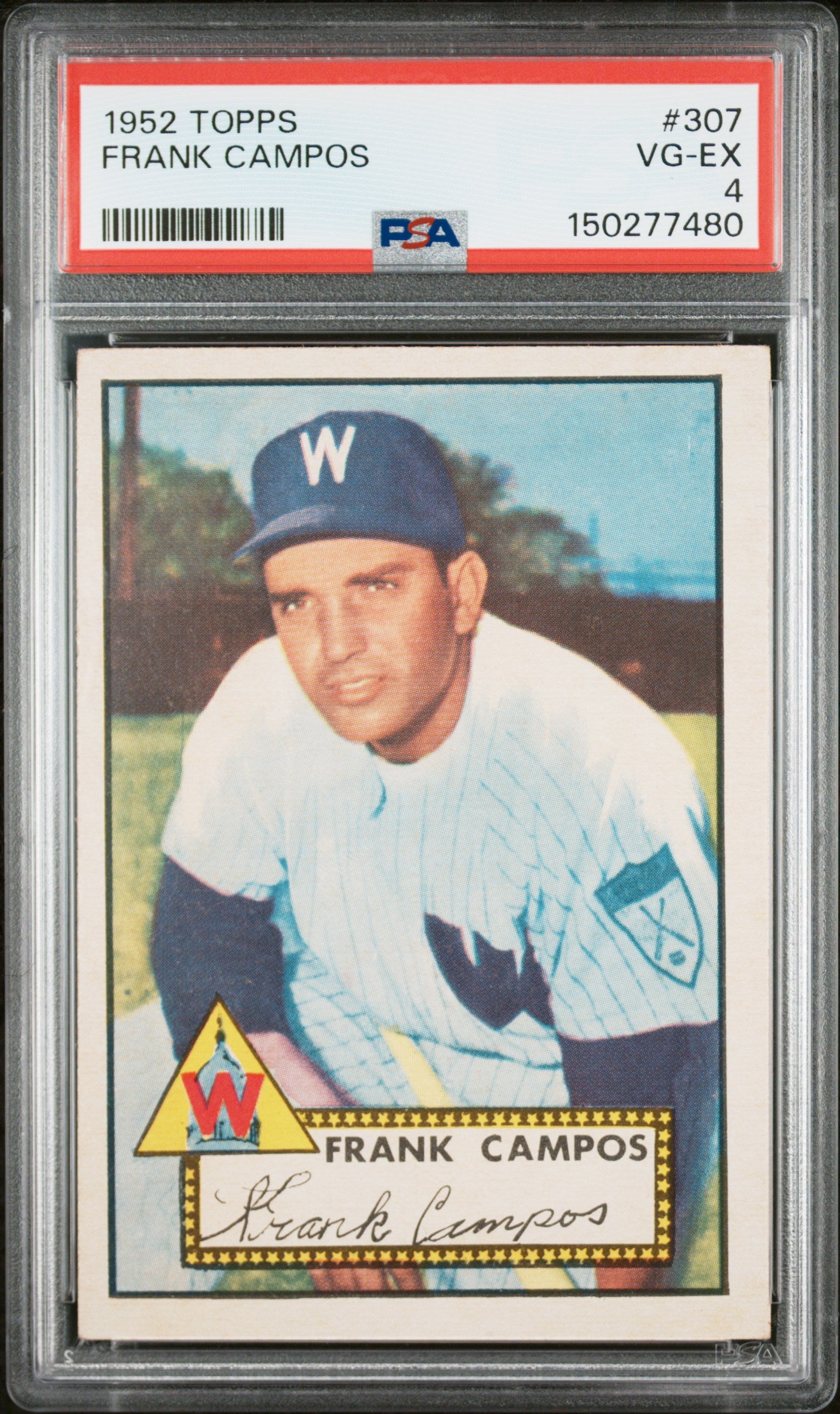 1952 Topps #307 Frank Campos PSA 4 SN 150277480