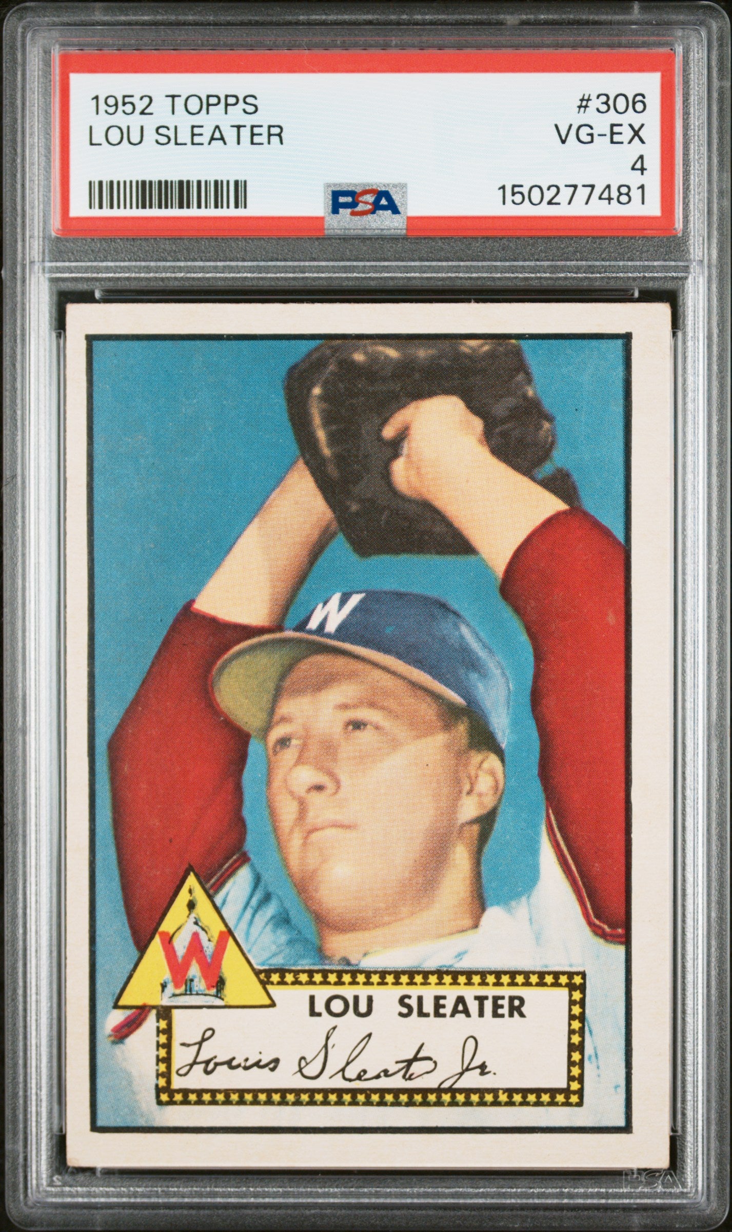 1952 Topps #306 Lou Sleater PSA 4 SN 150277481