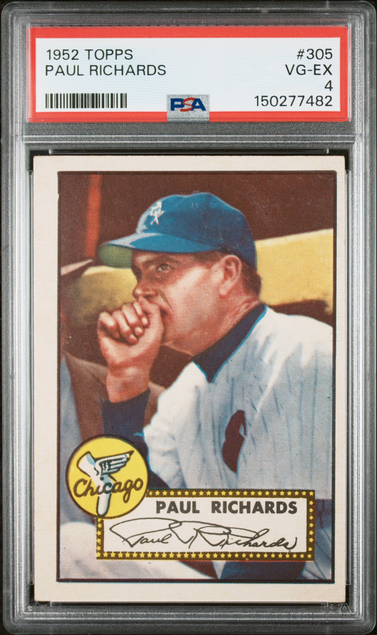 1952 Topps #305 Paul Richards PSA 4 SN 150277482