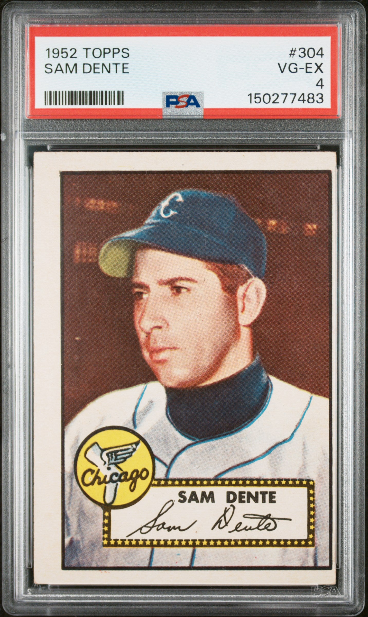 1952 Topps #304 Sam Dente PSA 4 SN 150277483