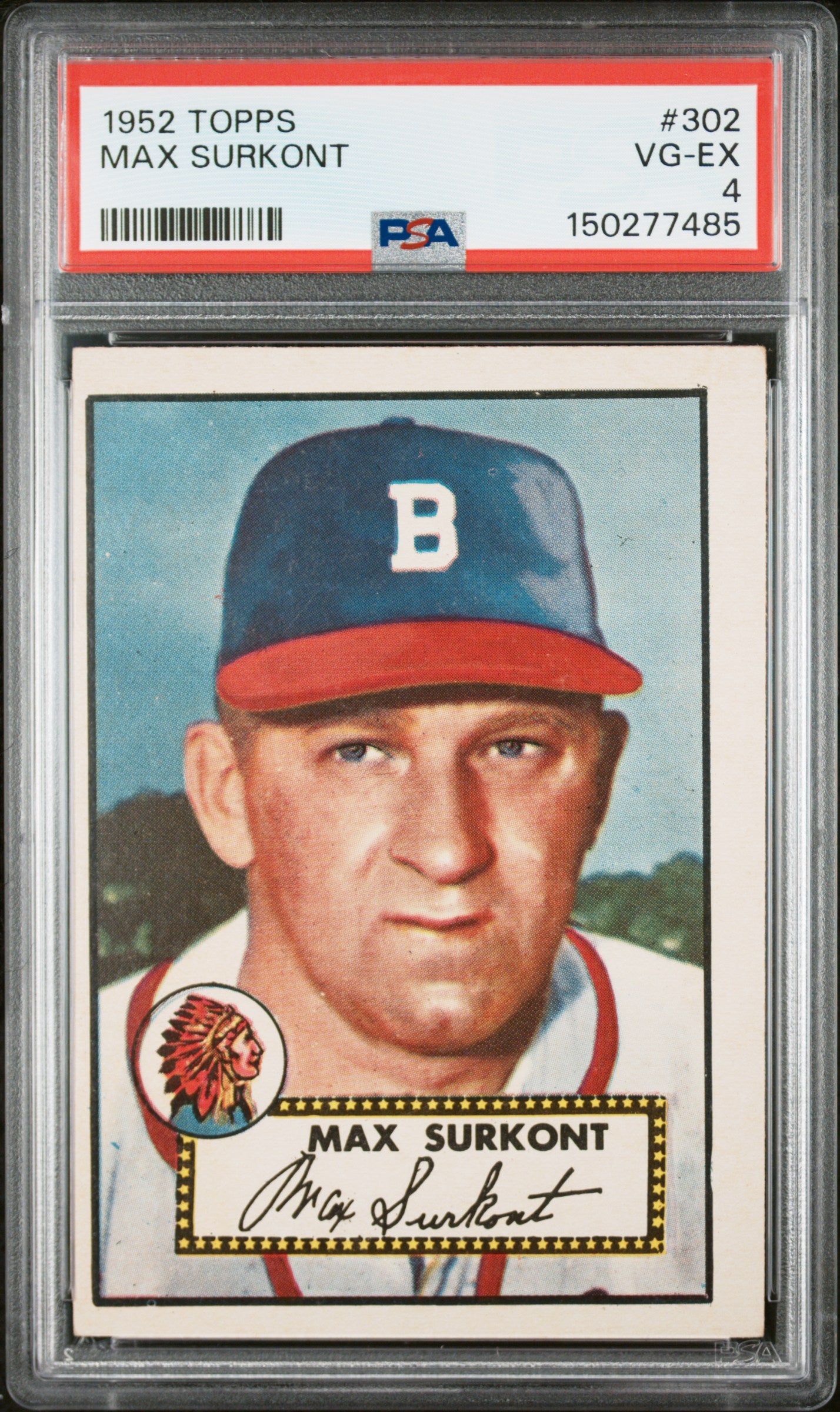1952 Topps #302 Max Surkont PSA 4 SN 150277485
