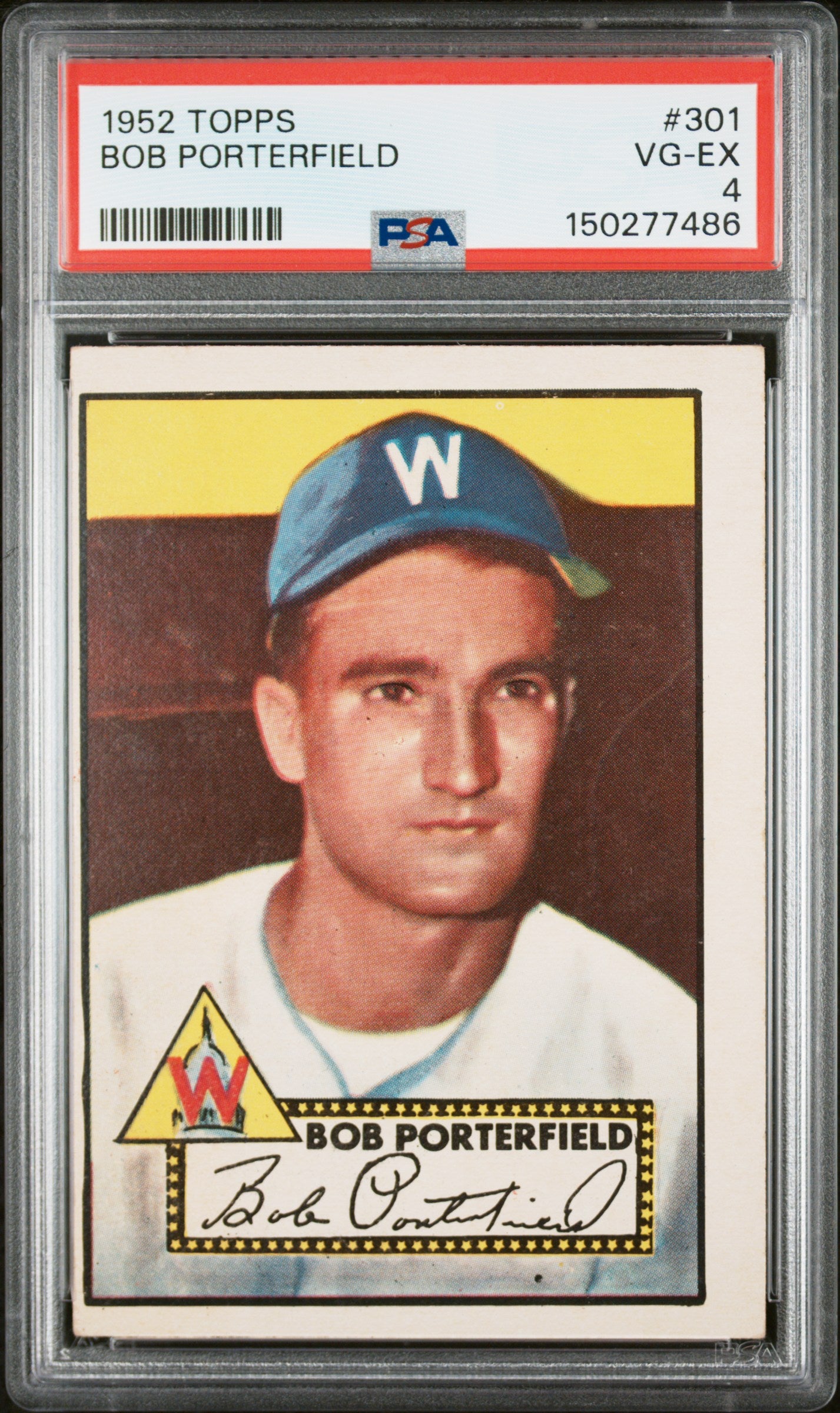 1952 Topps #301 Bob Porterfield PSA 4 SN 150277486