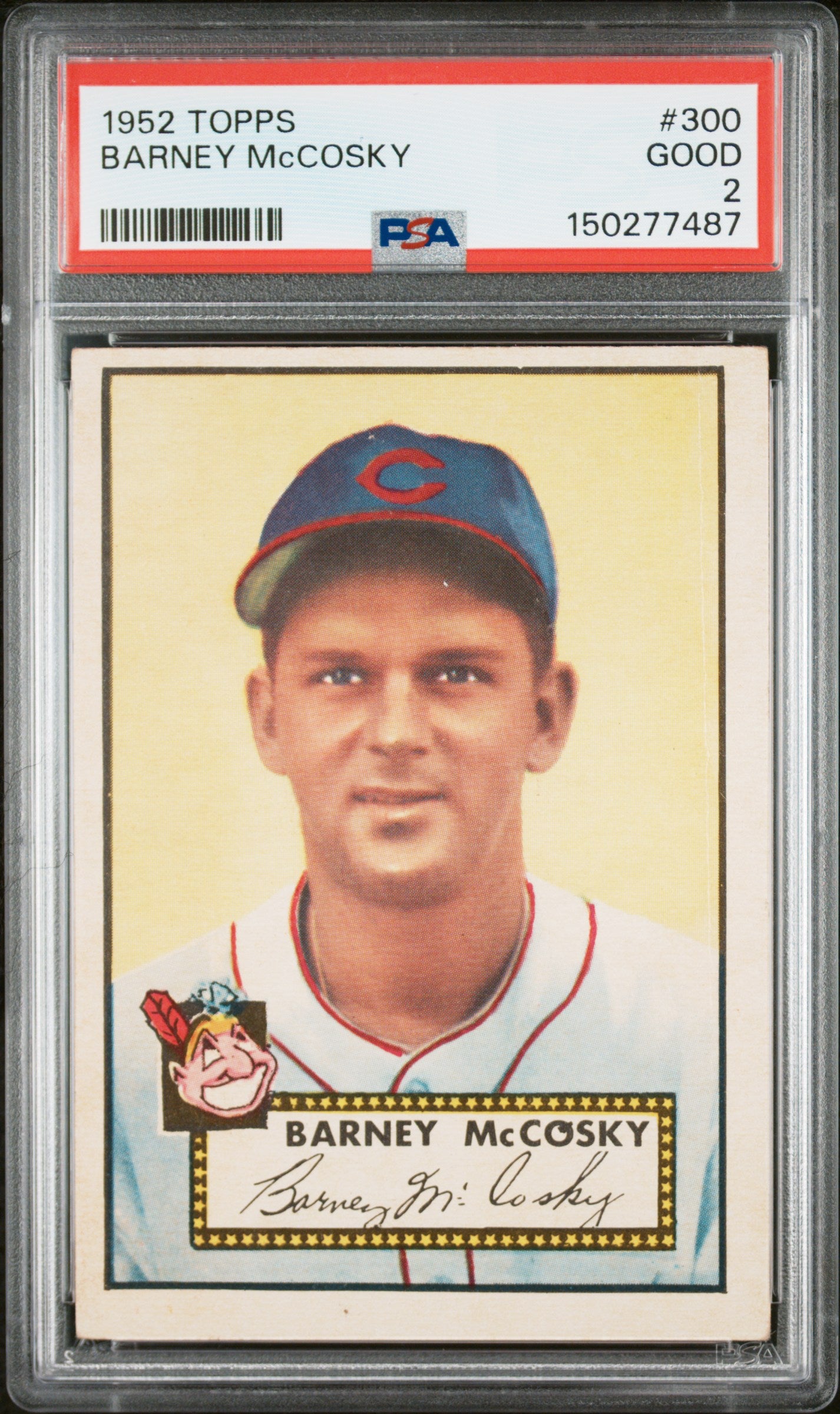 1952 Topps #300 Barney Mccosky PSA 2 SN 150277487