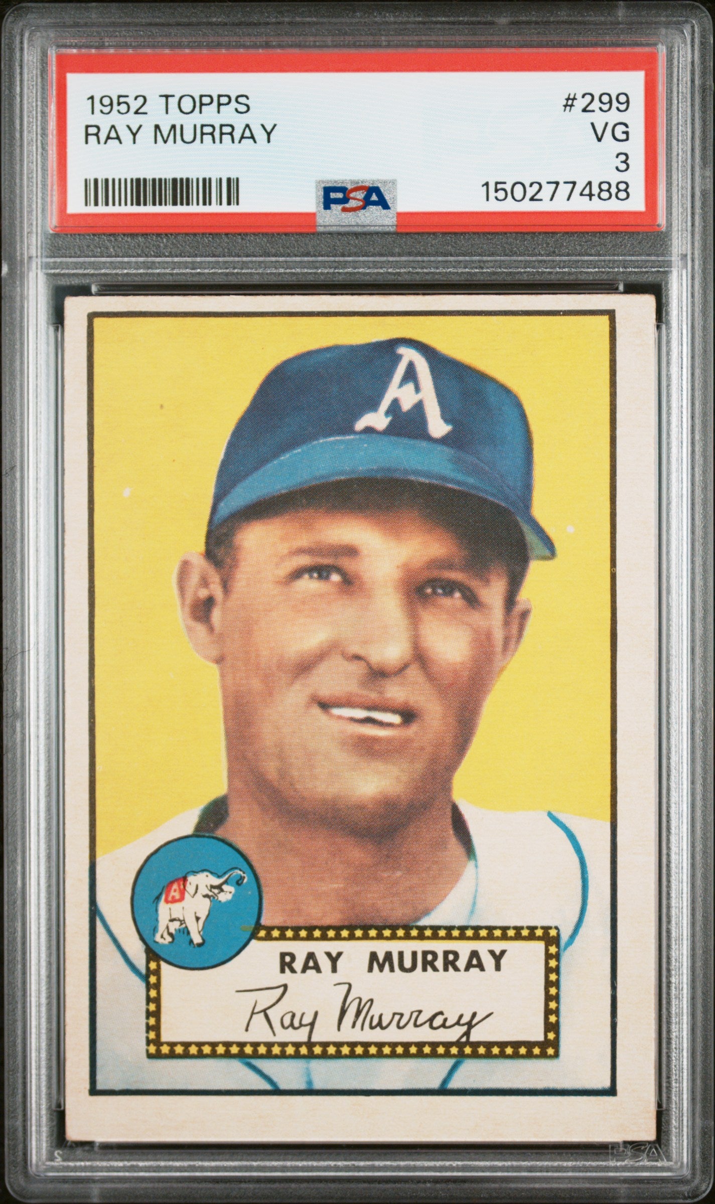 1952 Topps #299 Ray Murray PSA 3 SN 150277488