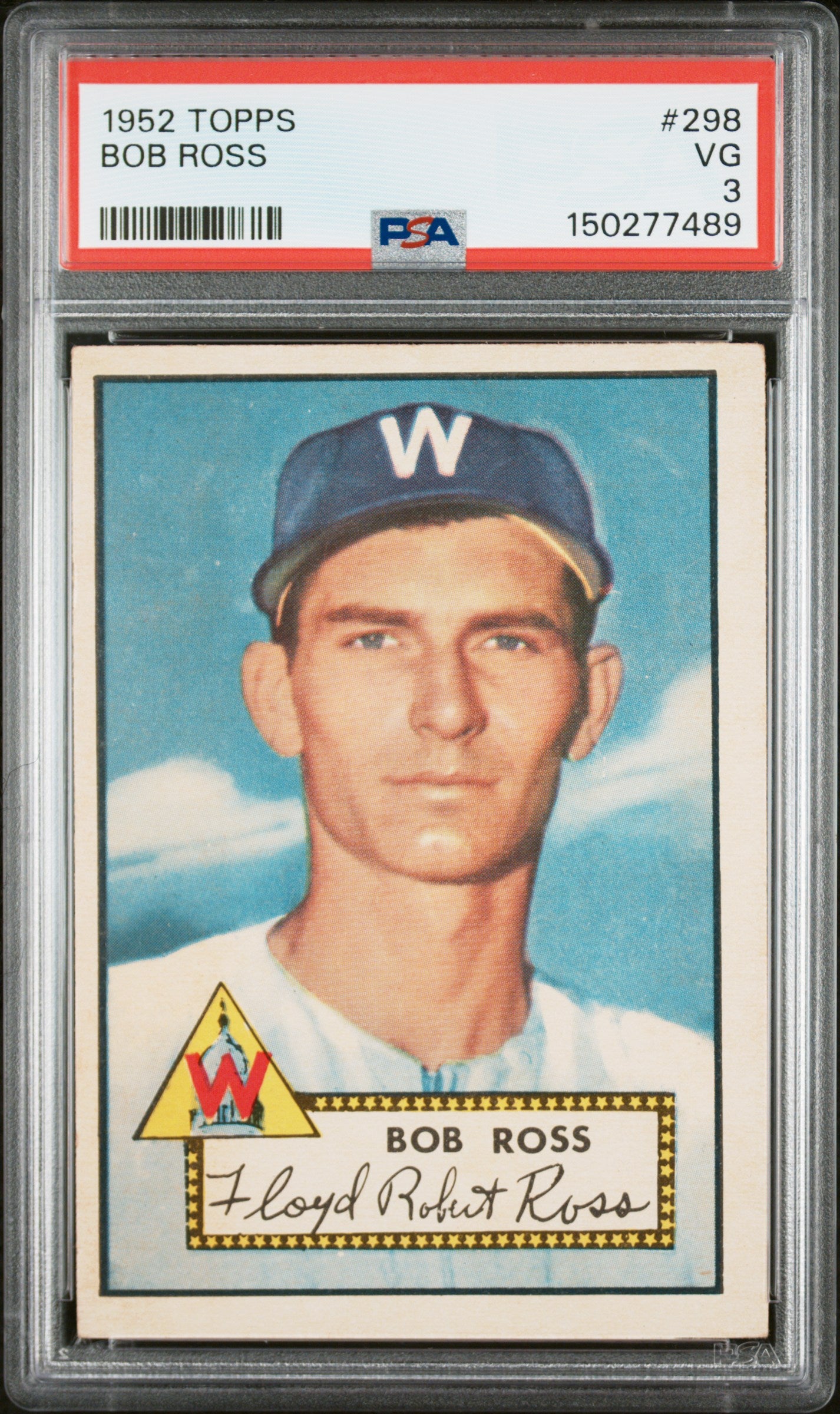 1952 Topps #298 Bob Ross PSA 3 SN 150277489