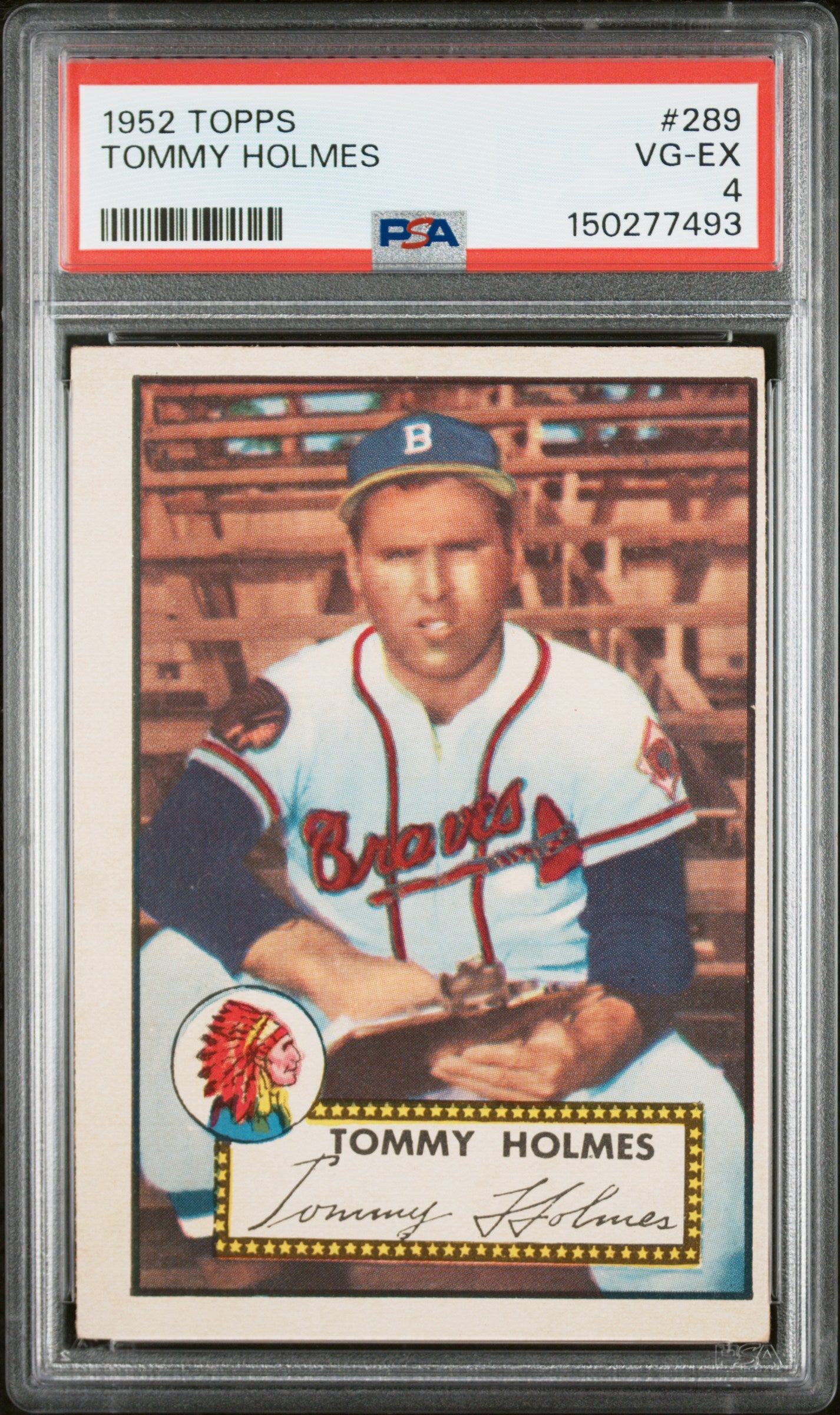 1952 Topps #289 Tommy Holmes PSA 4 SN 150277493