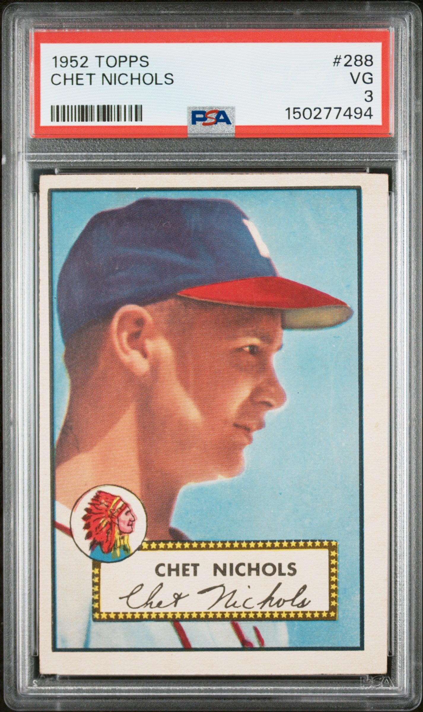 1952 Topps #288 Chet Nichols PSA 3 SN 150277494