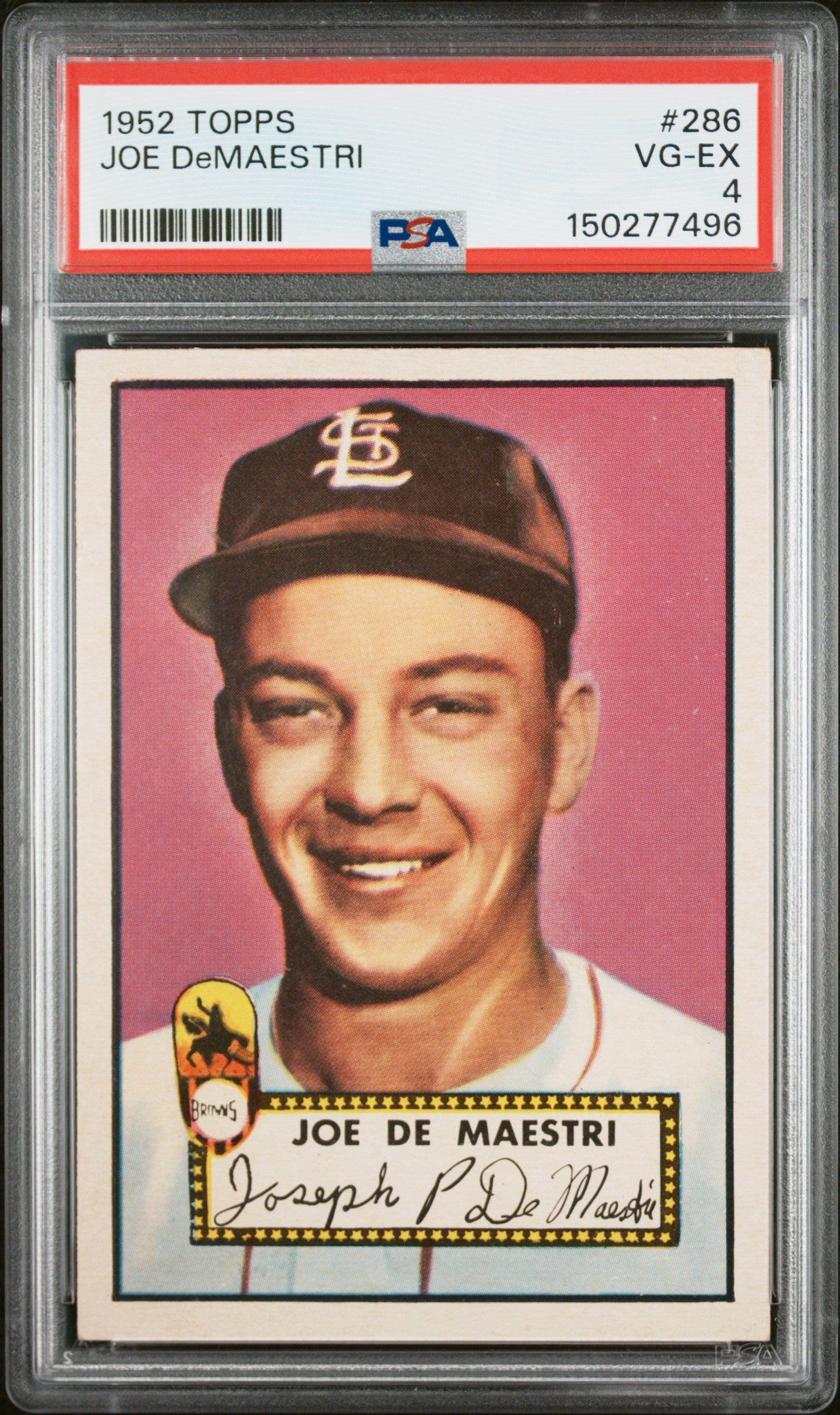 1952 Topps #286 Joe Demaestri PSA 4 SN 150277496