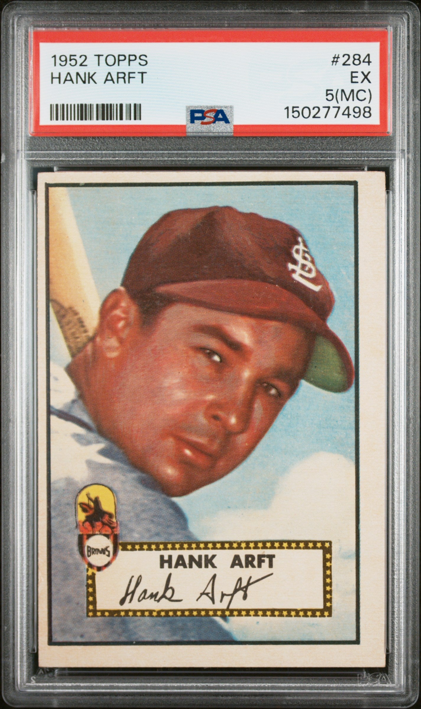1952 Topps #284 Hank Arft PSA 5 SN 150277498