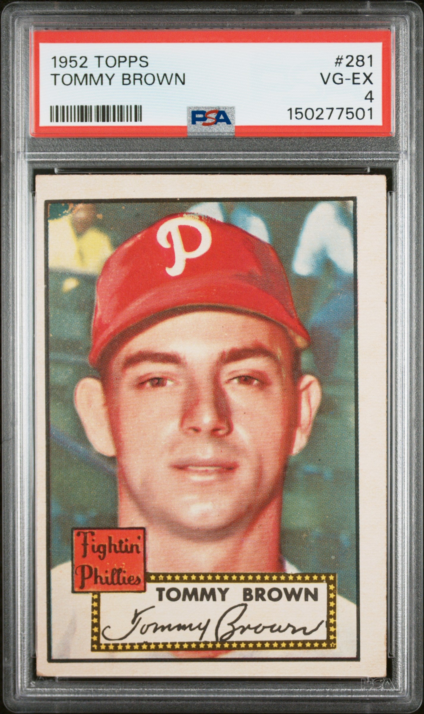 1952 Topps #281 Tommy Brown PSA 4 SN 150277501