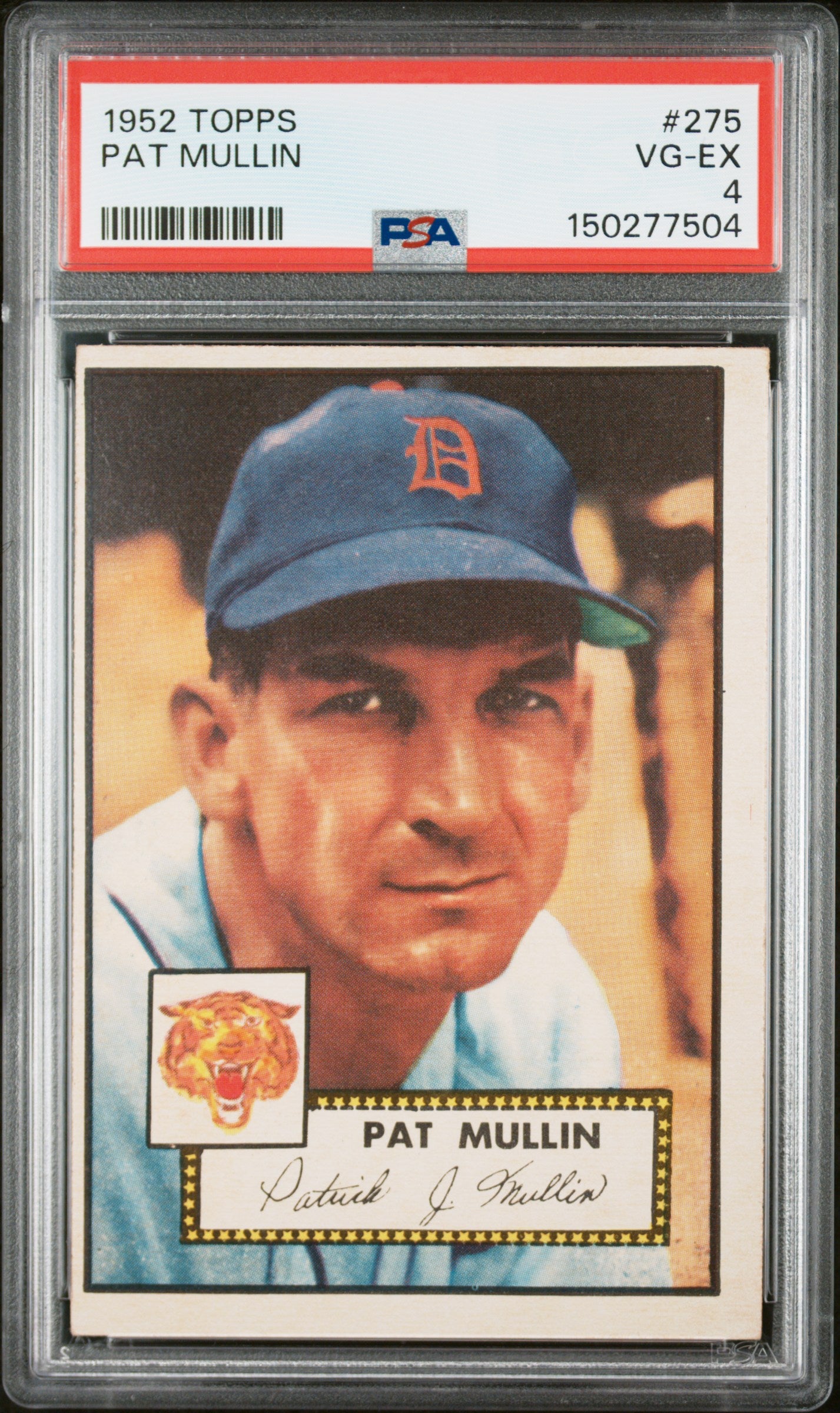 1952 Topps #275 Pat Mullin PSA 4 SN 150277504