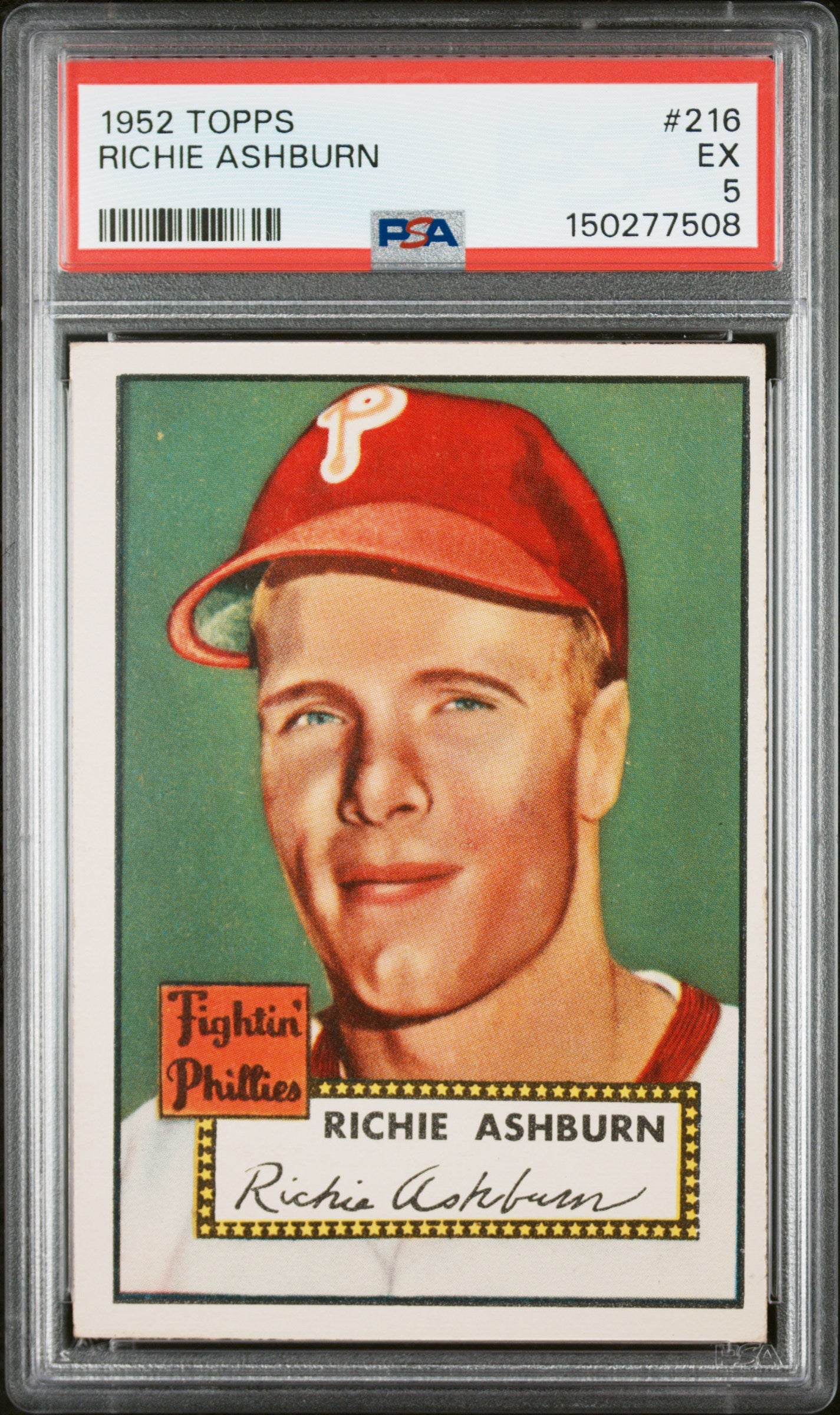 1952 Topps #216 Richie Ashburn PSA 5 SN 150277508