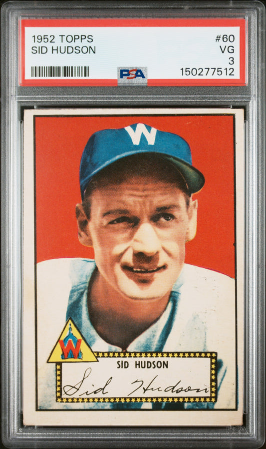 1952 Topps #60 Sid Hudson PSA 3 SN 150277512