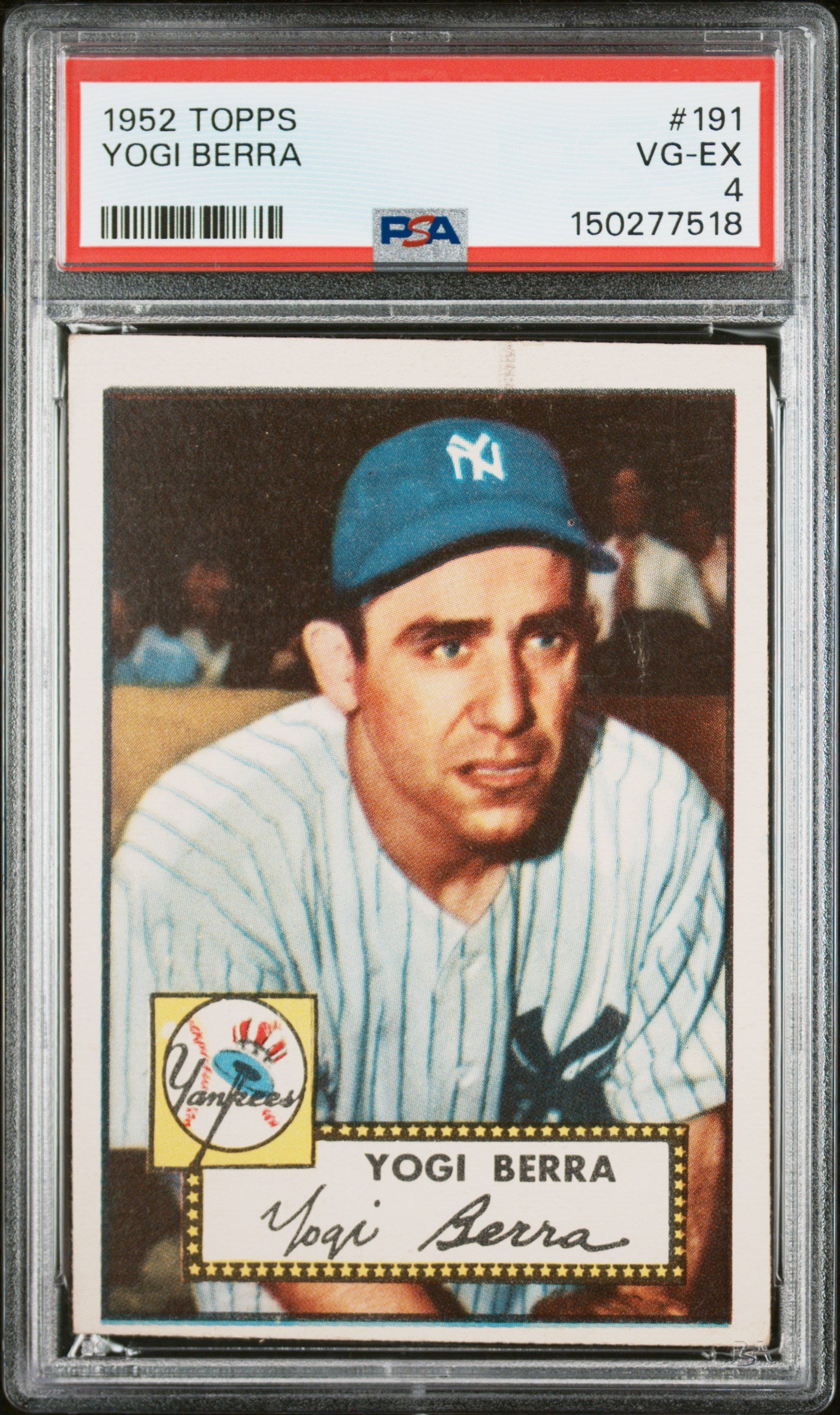 1952 Topps #191 Yogi Berra PSA 4 SN 150277518