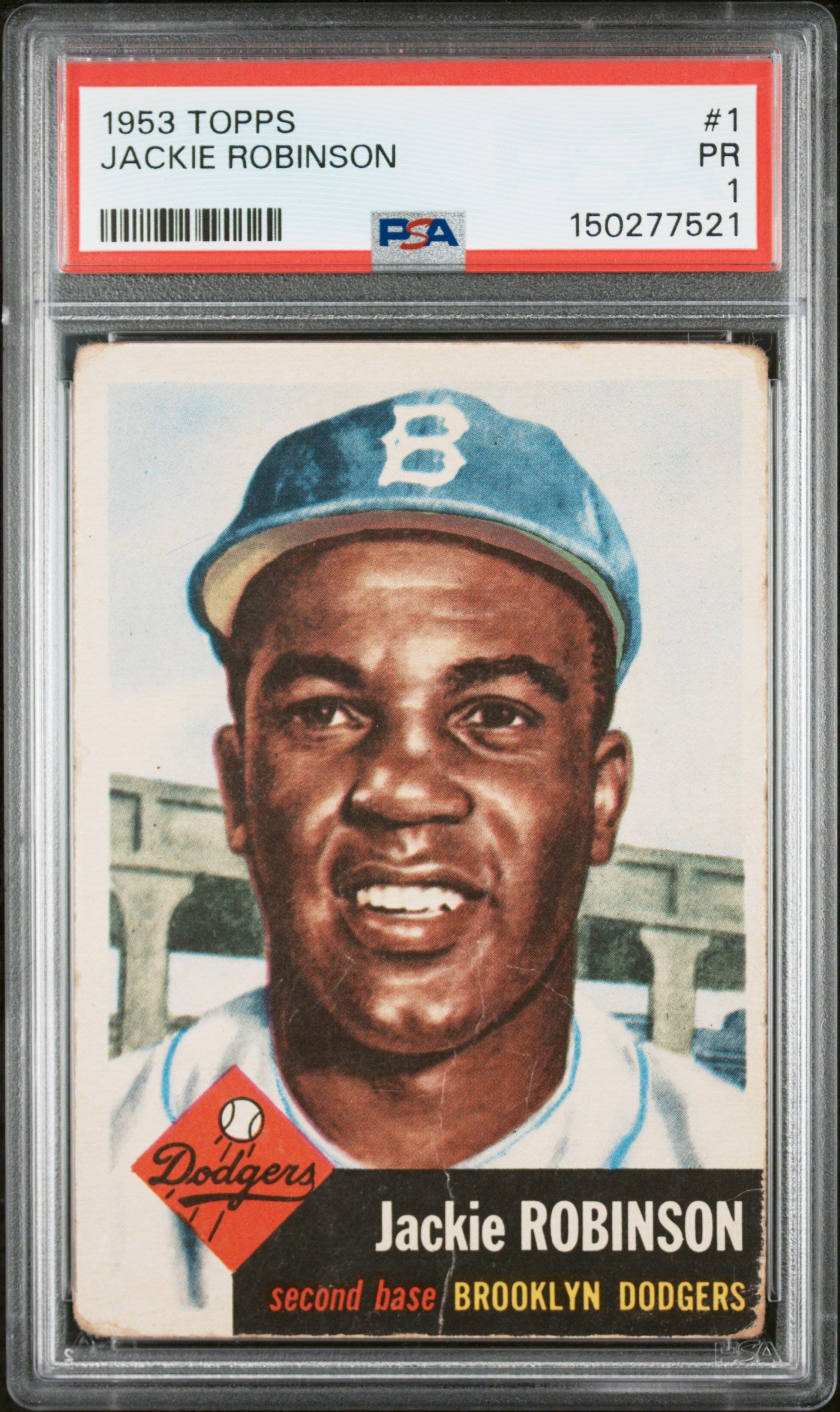 1953 Topps #1 Jackie Robinson PSA 1 SN 150277521