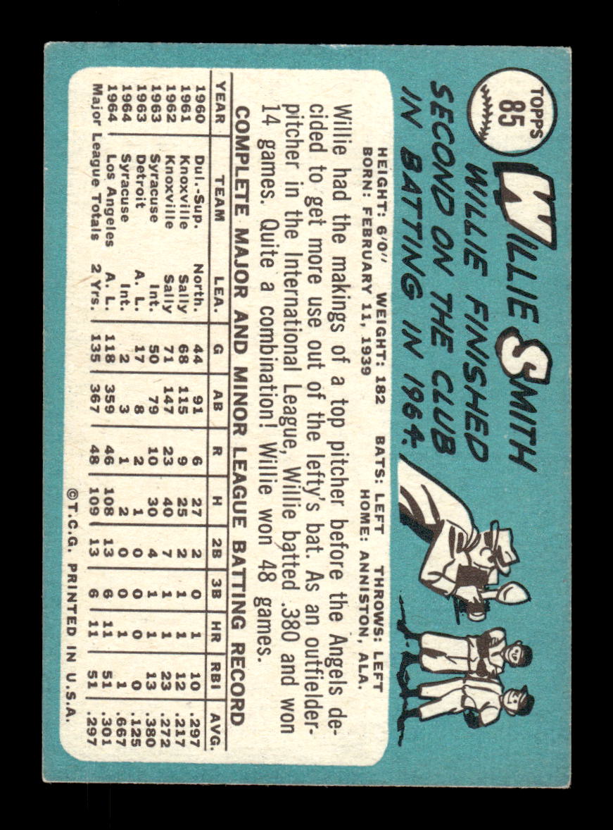 1965 Topps #85 Willie Smith Los Angeles Angels EXMT CS26015379