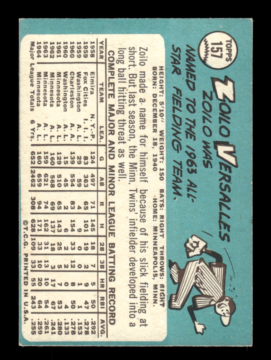 1965 Topps #157 Zoilo Versalles Minnesota Twins EXMT CS26015432