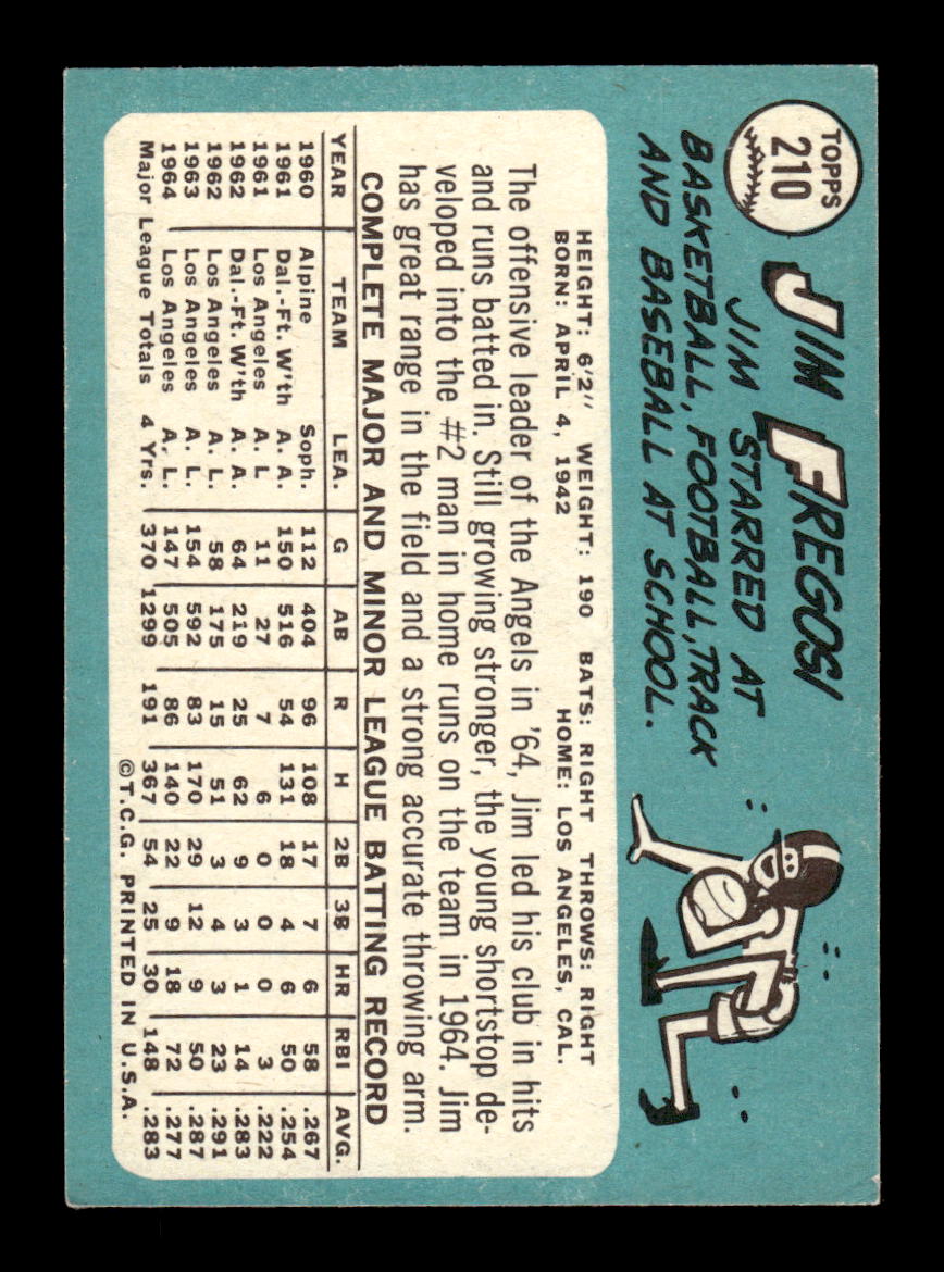 1965 Topps #210 Jim Fregosi Los Angeles Angels EXMT CS26015475