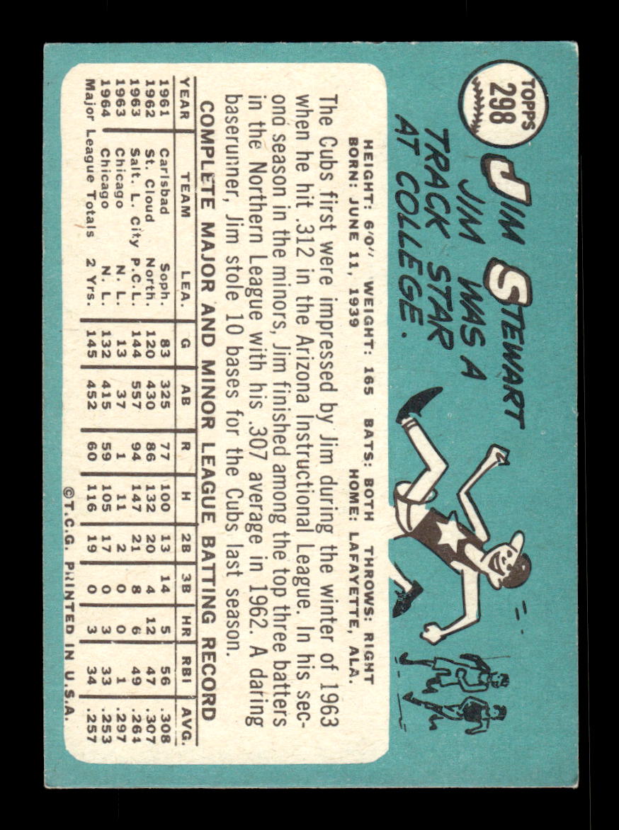 1965 Topps #298 Jim Stewart Chicago Cubs EXMT CS26015554