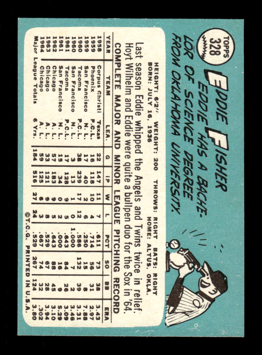 1965 Topps #328 Eddie Fisher Chicago White Sox EXMT CS26015581