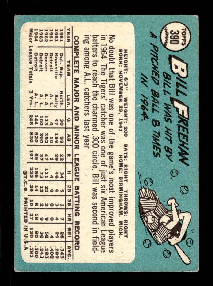 1965 Topps #390 Bill Freehan Detroit Tigers VGEX CS26015633