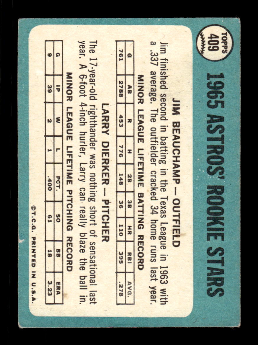 1965 Topps #409 Astros 1965 Rookie Stars VGEX CS26015649