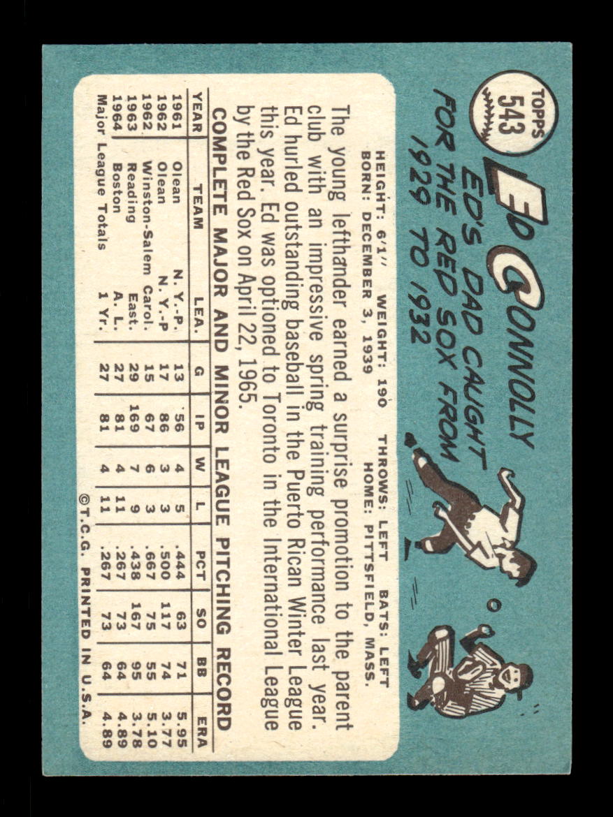 1965 Topps #543 Ed Connolly Boston Red Sox EXMT CS26015772