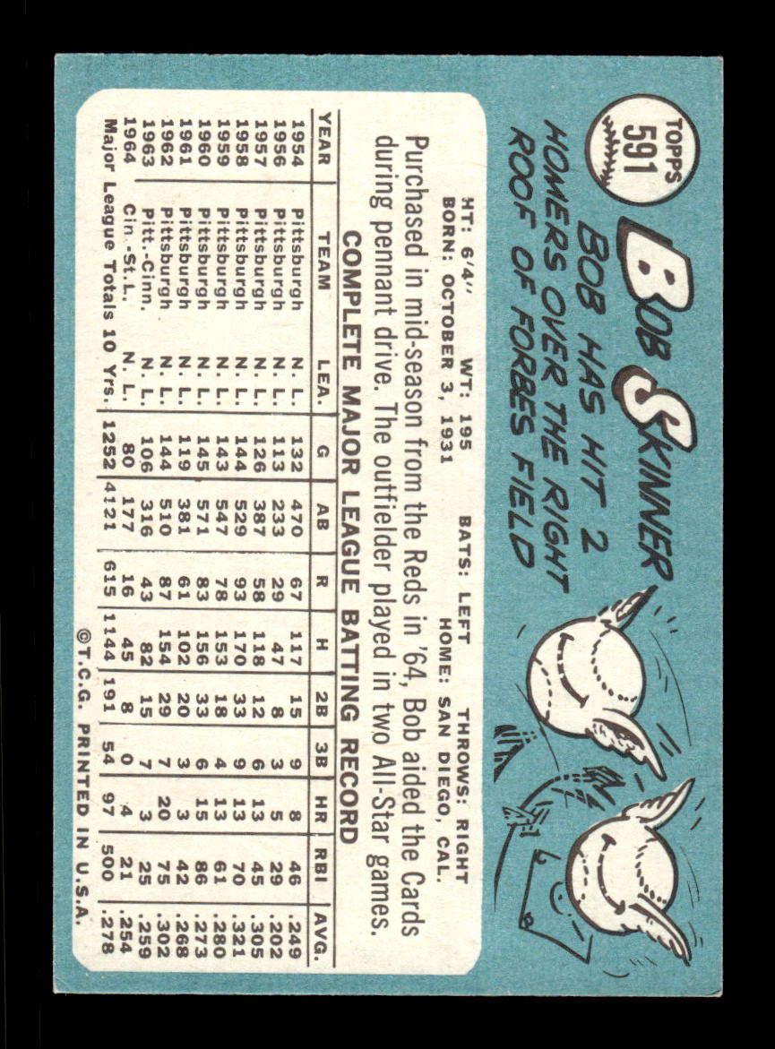 1965 Topps #591 Bob Skinner St. Louis Cardinals EXMT CS26015818