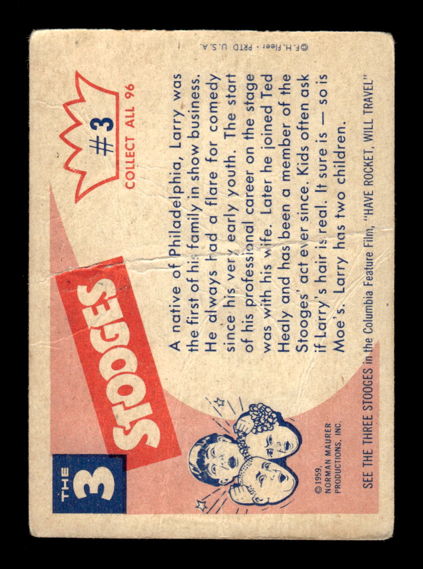 1959 Fleer The Three Stooges #3 Larry LOW GRADE CS26016348
