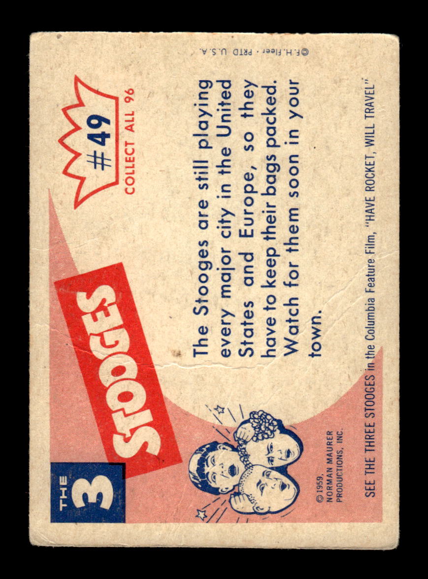 1959 Fleer The Three Stooges #49 Always on the go. VG CS26016360
