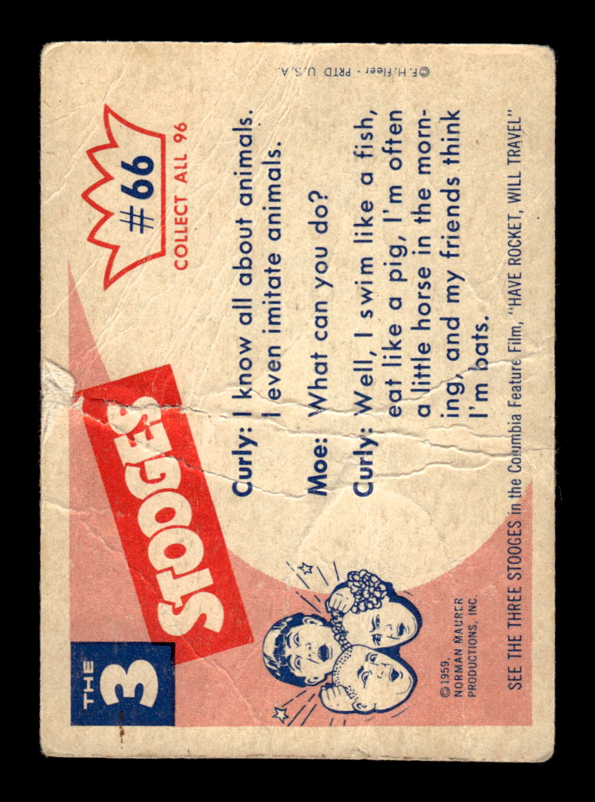 1959 Fleer The Three Stooges #66 He has 40 teeth and 4 cavities! VG CS26016363